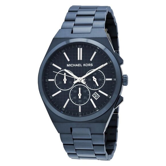 NWT Authentic Michael Kors Lennox Chronograph Quartz Blue Dial Women's Watch - Picture 1 of 3